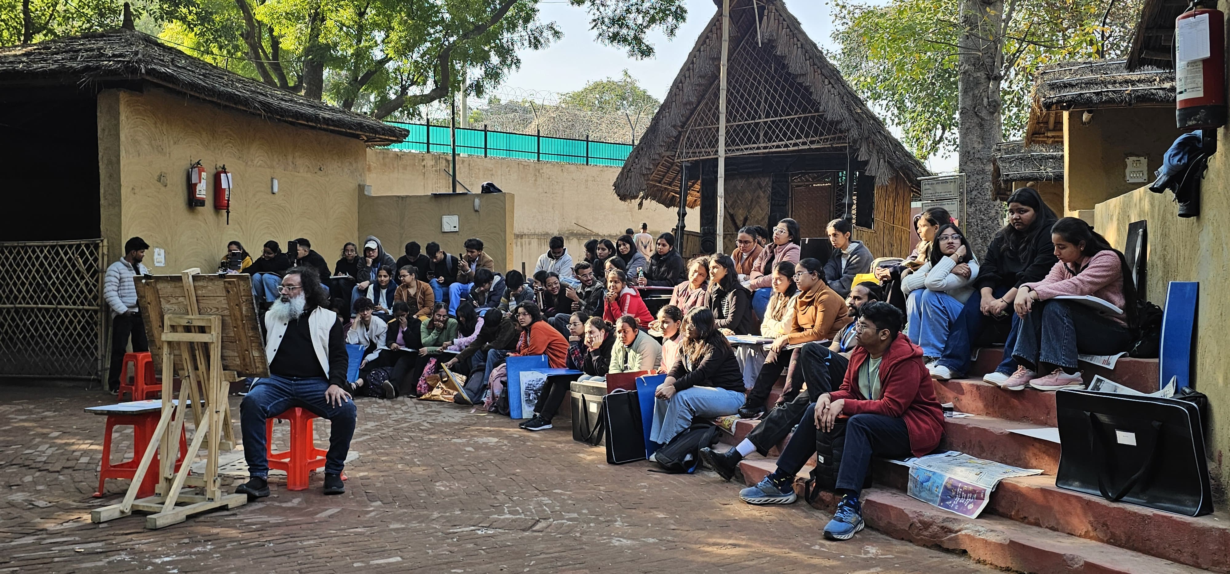 Outdoor Classes for sketching for the students of Delhi Collage of Art 