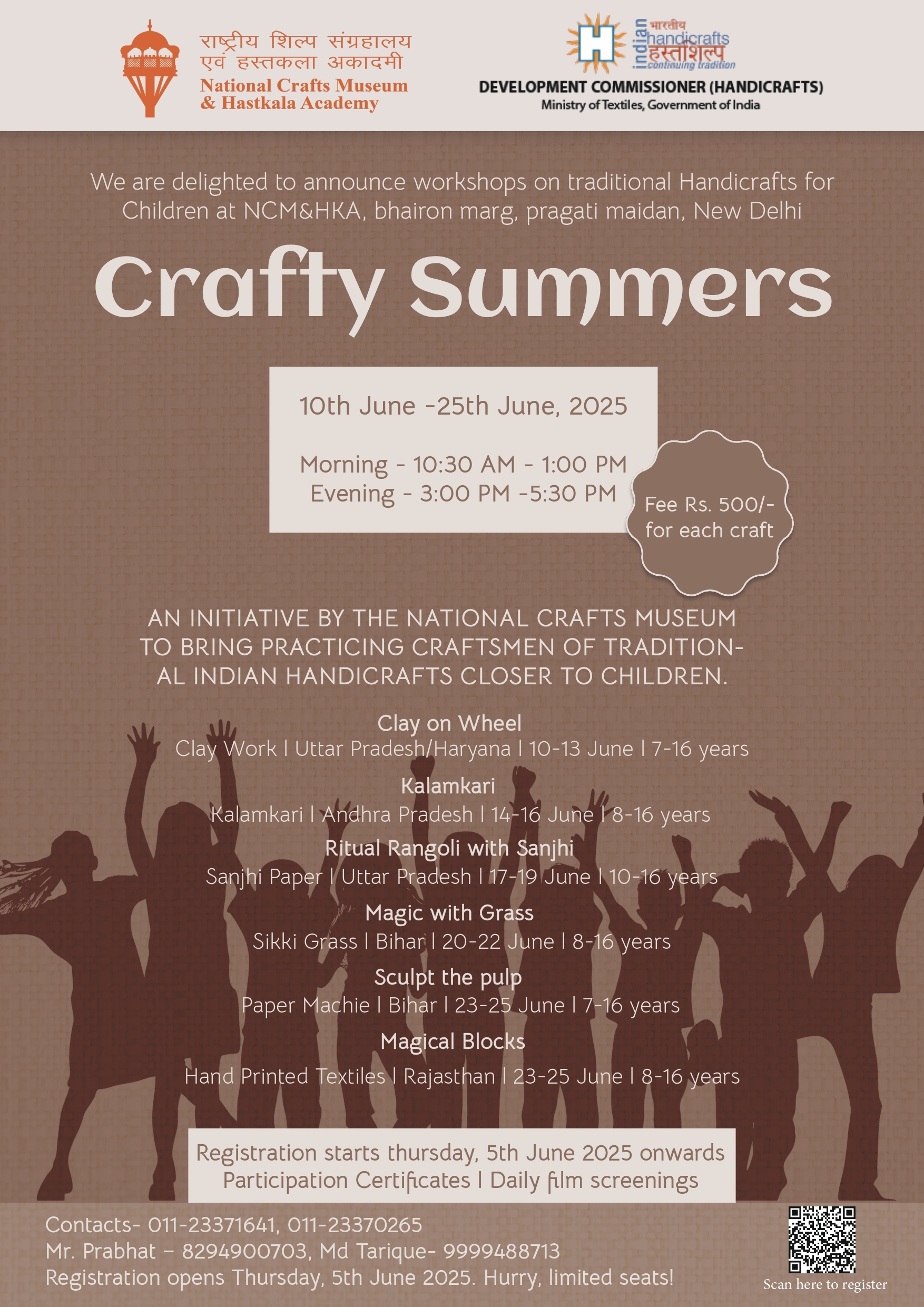Crafty Summers – Traditional Indian Handicrafts Workshop for Children (10th–25th June 2025)