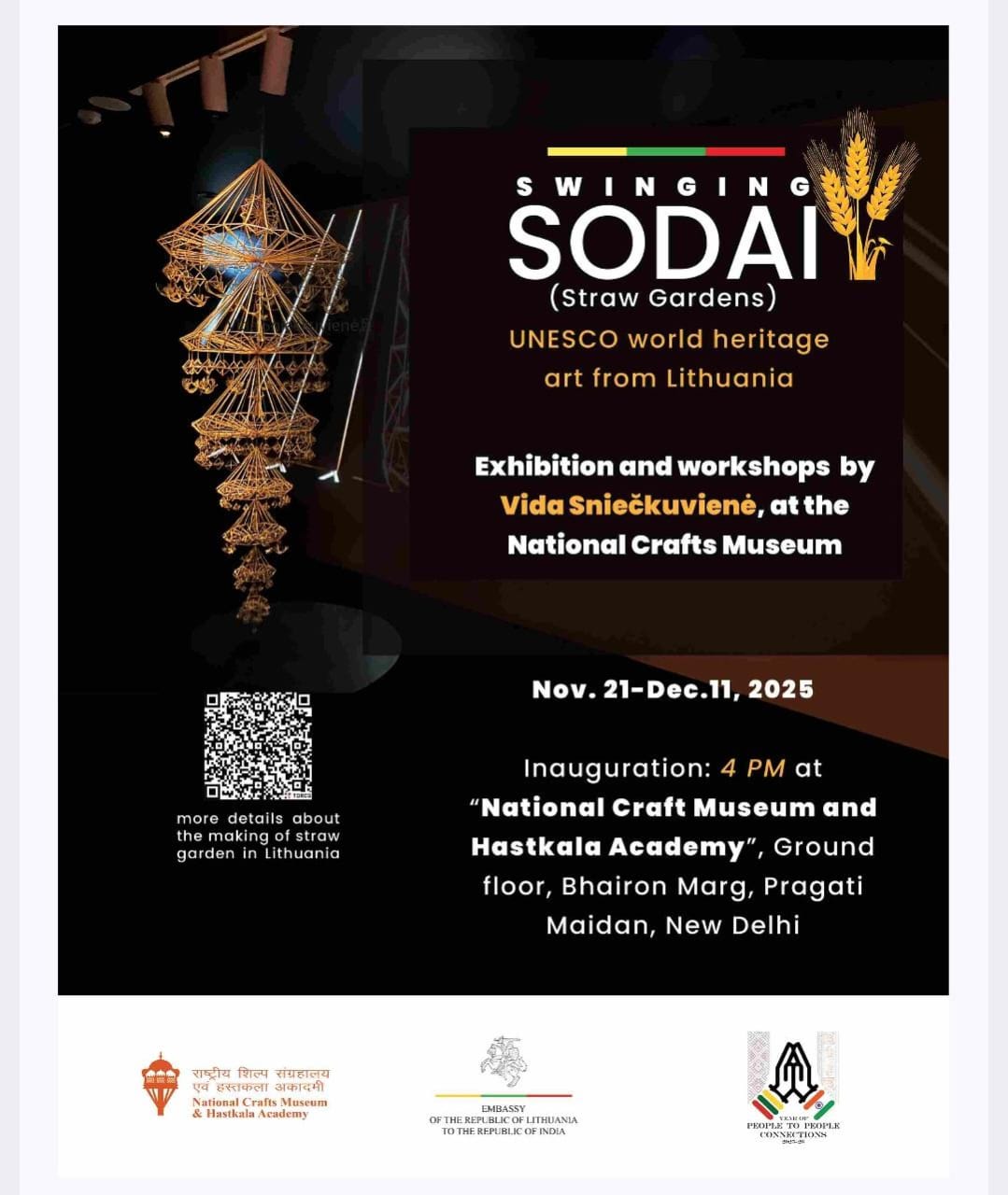 Exhibition “Swinging SODAI” (Straw Gardens), UNESCO world heritage art from Lithuania Embassy